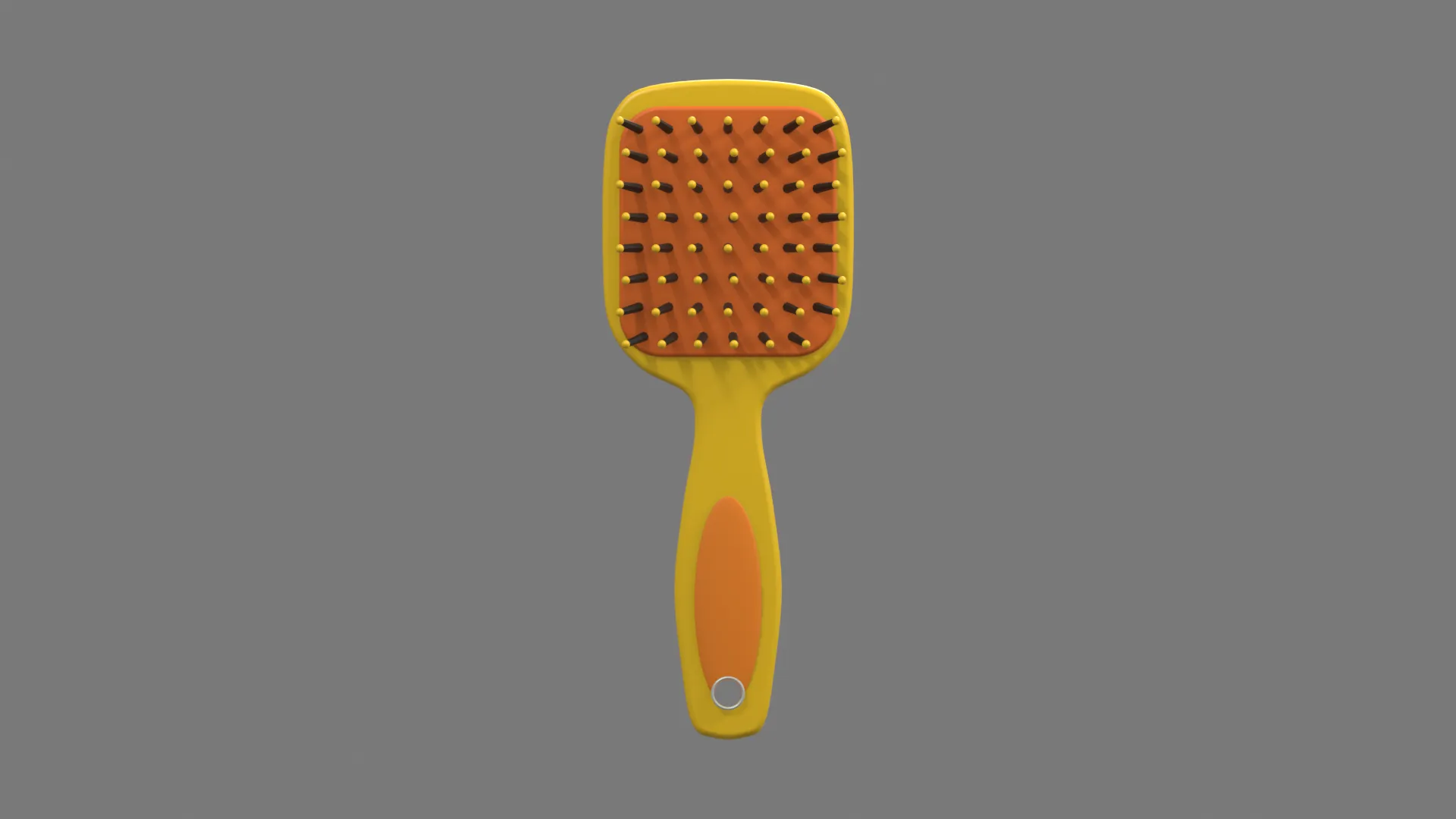 Rectangular Yellow Massage Hair Brush Low-poly 3D model