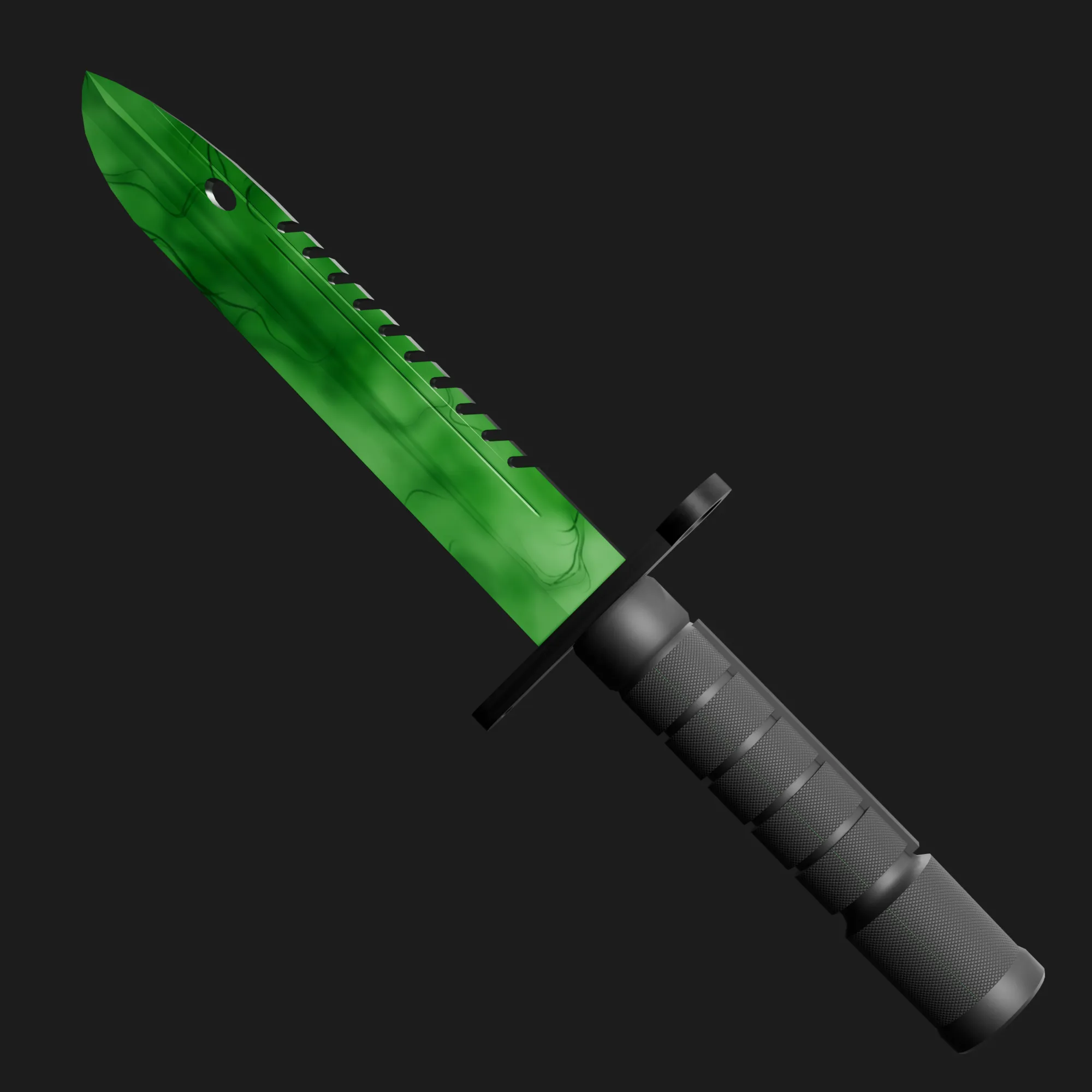 M9 Bayonet Knife Green Smoke Low-poly PBR Low-poly 3D model