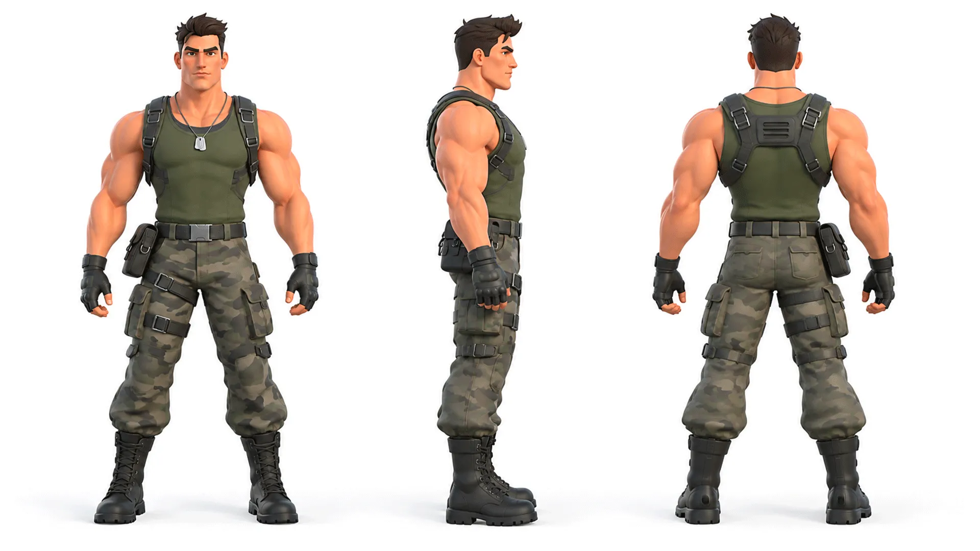 Realistic Tactical Military Soldier Game Ready 3D Character Low-poly 3D model
