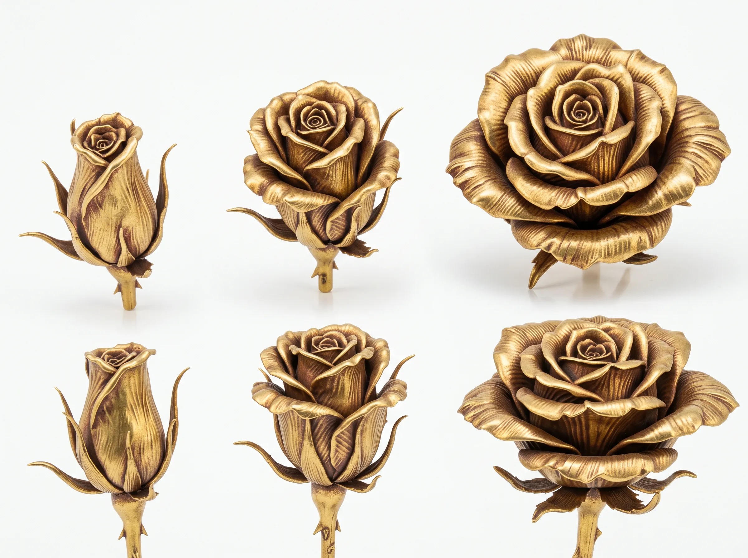Rose Flower Blooming Stages 3D Model 3D print model