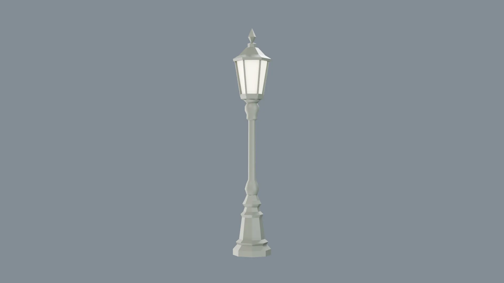Traditional Street Lamp with Tapered Lantern Low-poly 3D model