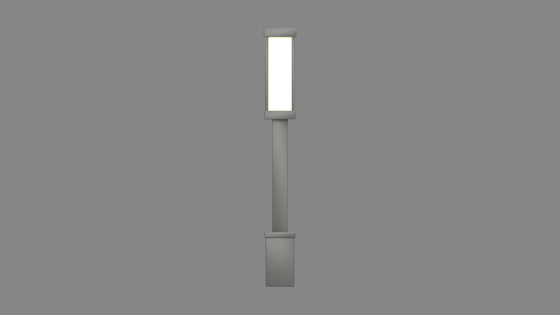 Modern Street Lamp with Rectangular Lantern Low-poly 3D model