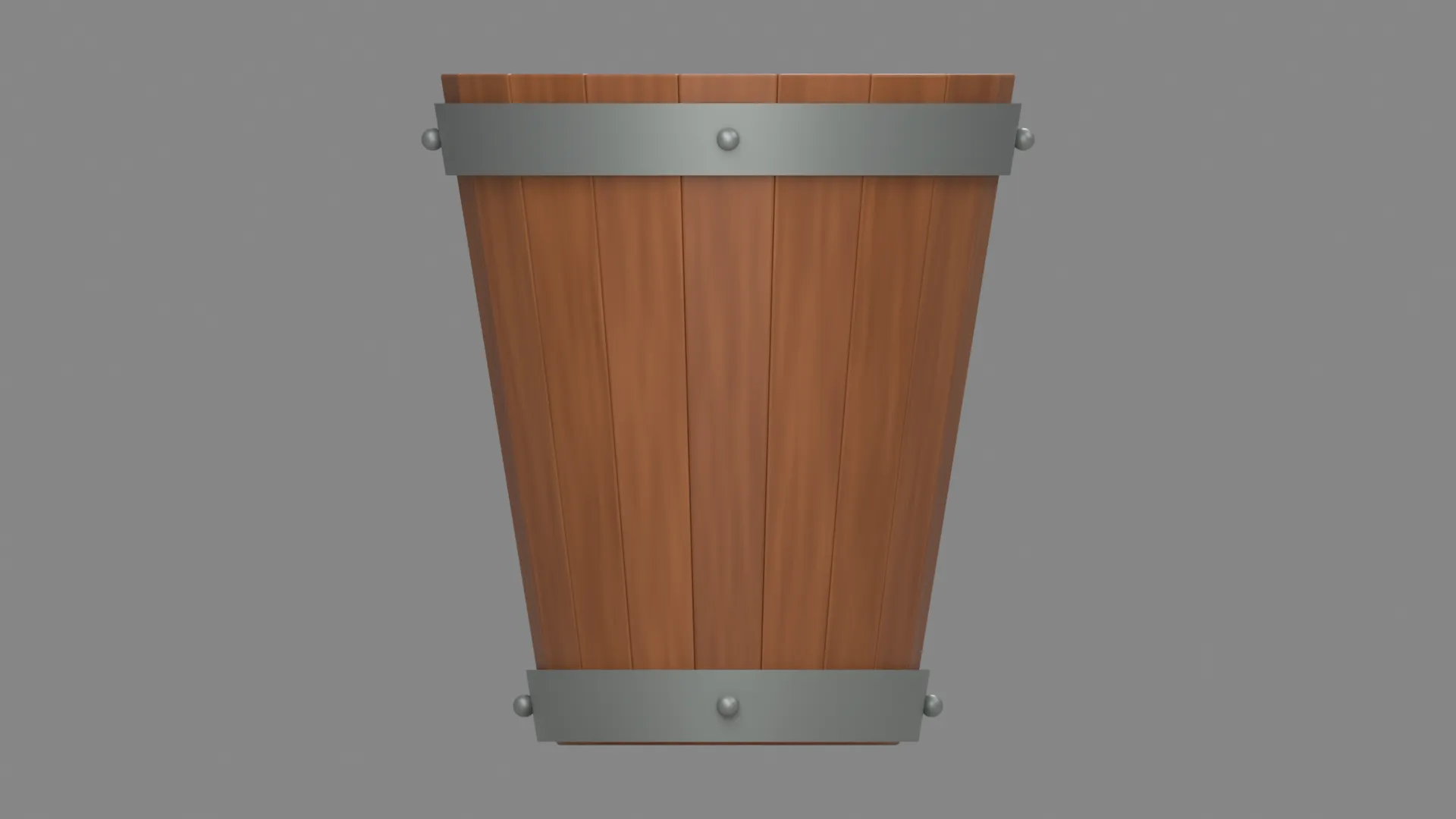 Stylized Tall Wooden Bucket Filled with Blue Water Low-poly 3D model