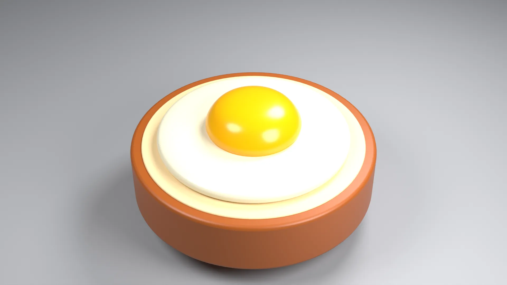 Egg in a Hole on Round Toast Low-poly 3D model
