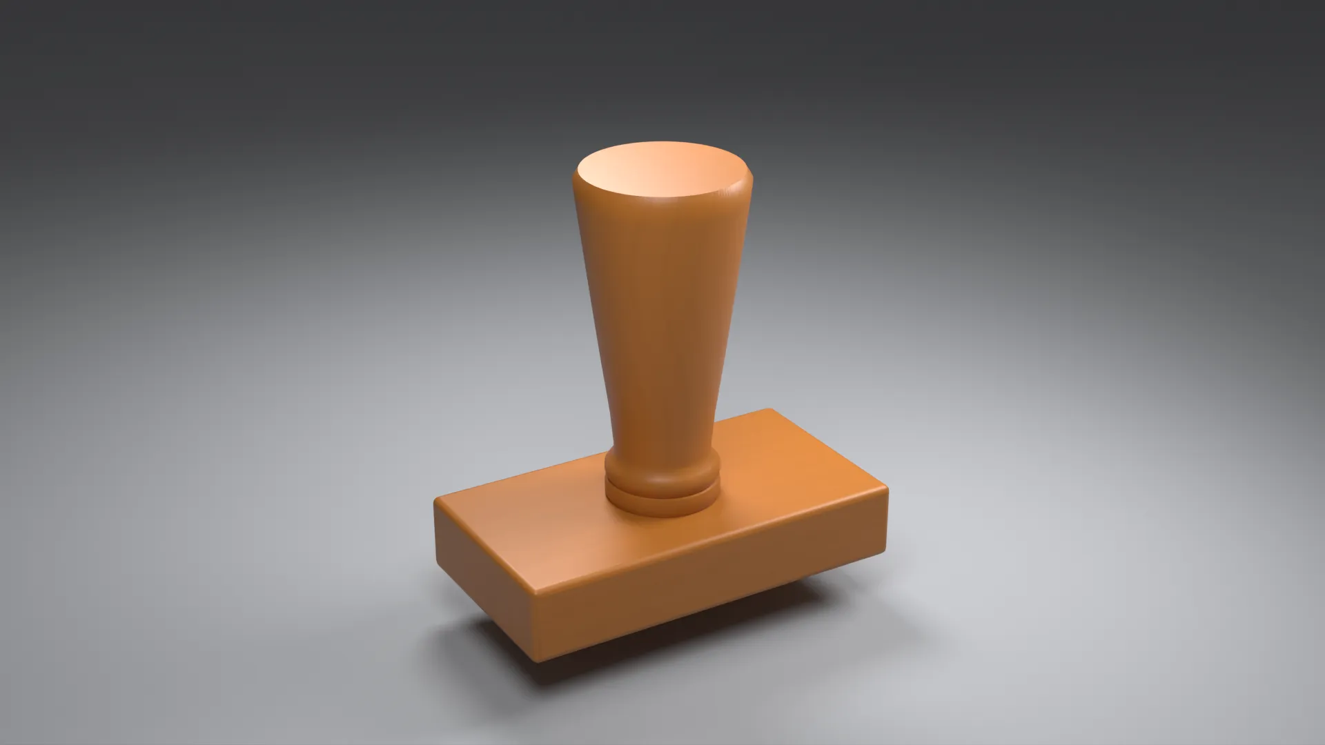 Wooden Rubber Stamp with Straight Tapered Handle Low-poly 3D model