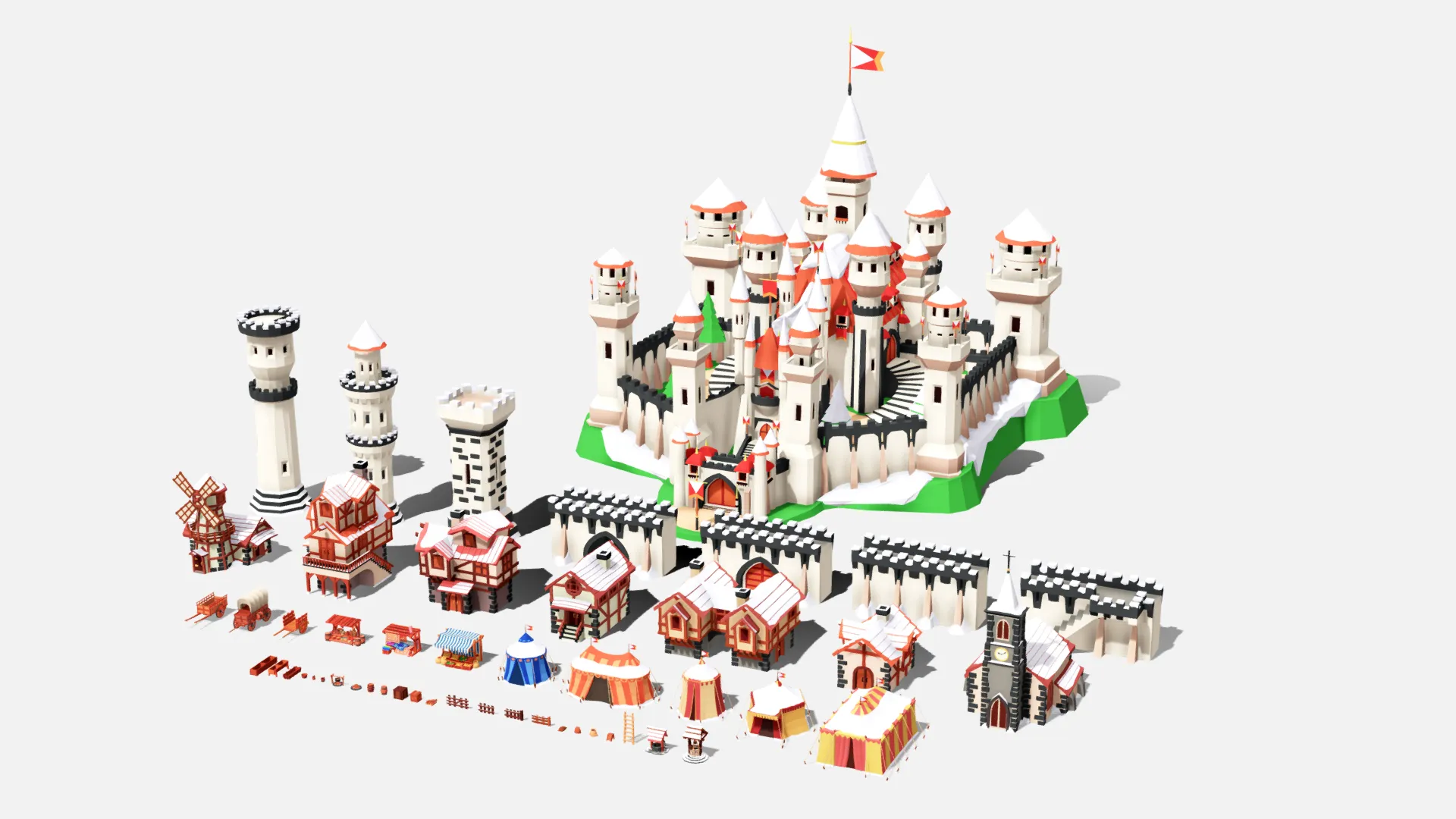 Castle Pack Low-poly 3D model