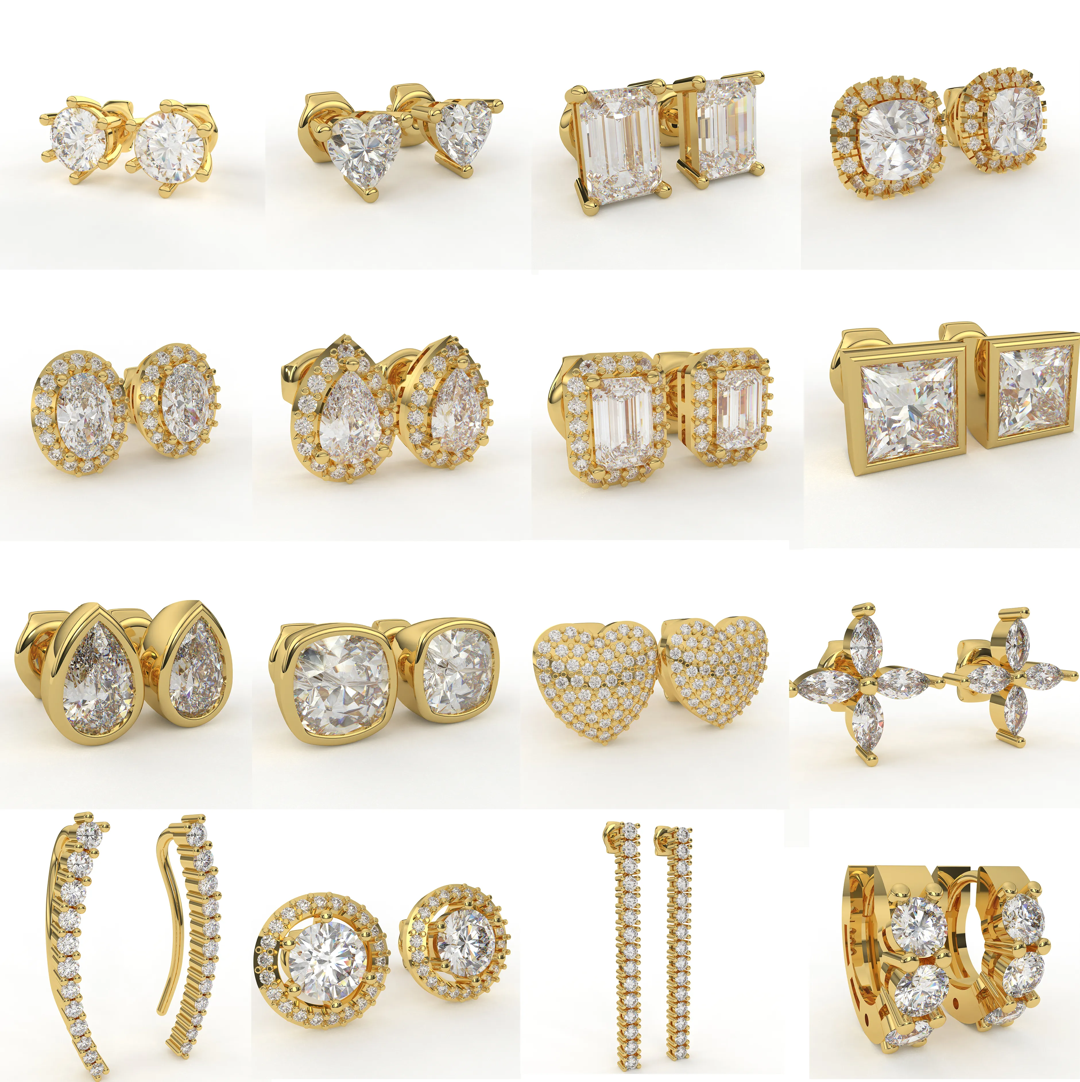 16 brand new earring designs 3D print model