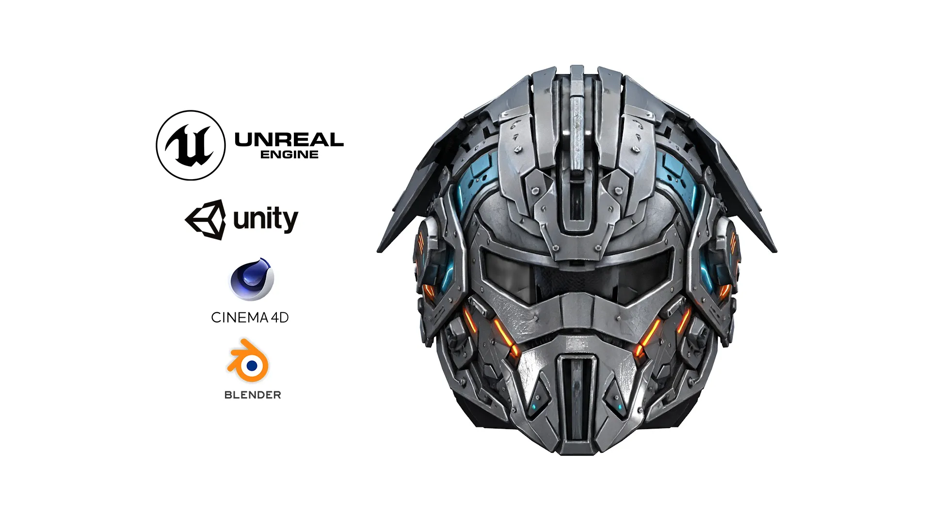 Sci-Fi tactical combat helmet game ready PBR Low-poly 3D model