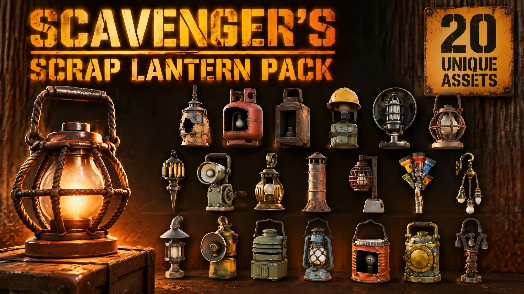 Scavengers Scrap Lantern Pack Low-poly 3D model