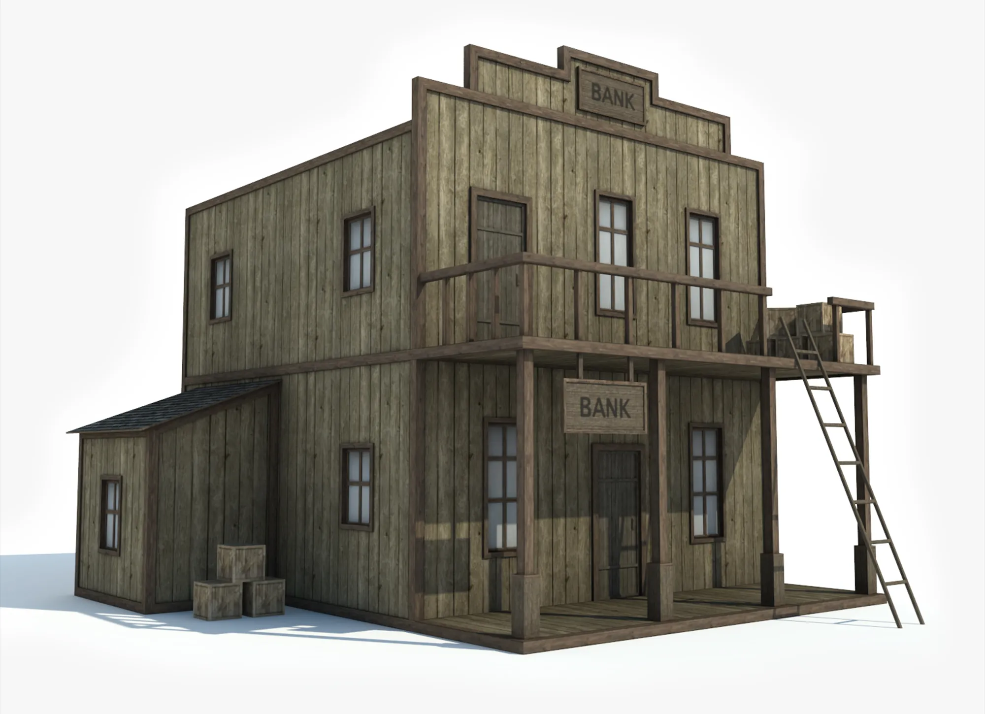Western Bank Low-poly 3D model