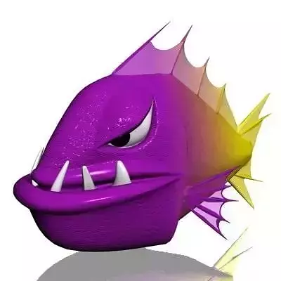 Angry piranha Low-poly 3D model