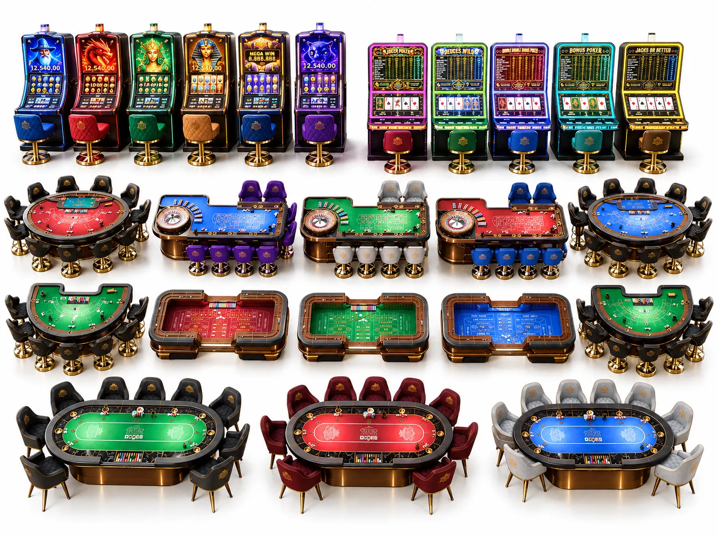 105 Assets Casino Pack - Game Ready for Unreal Engine 5 Low-poly 3D model