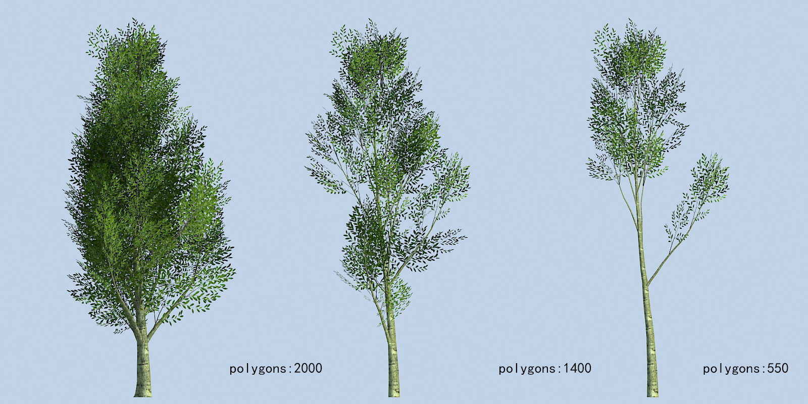 Lowpoly 3Dmodel tree VR AR game 3LOD number9 Low-poly 3D model_2