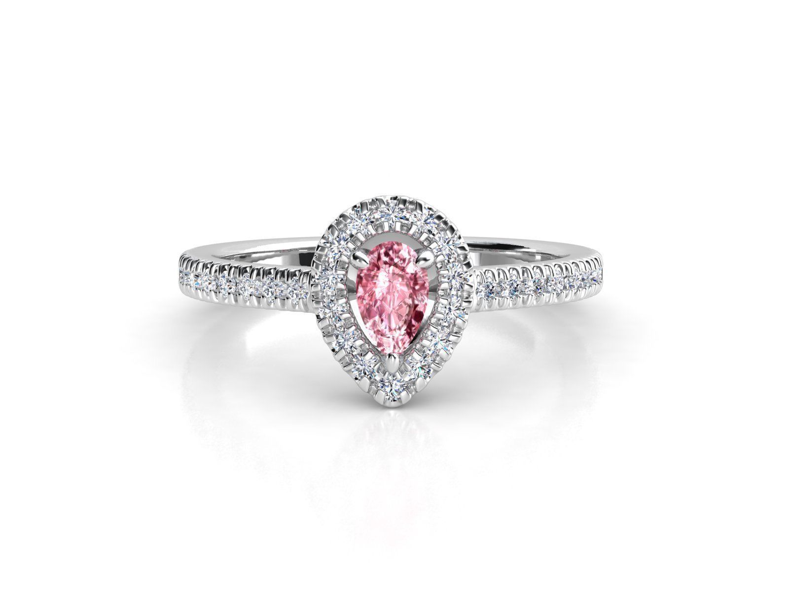 ZLR0136 pear cut sapphire and diamond ring 3D print model_2