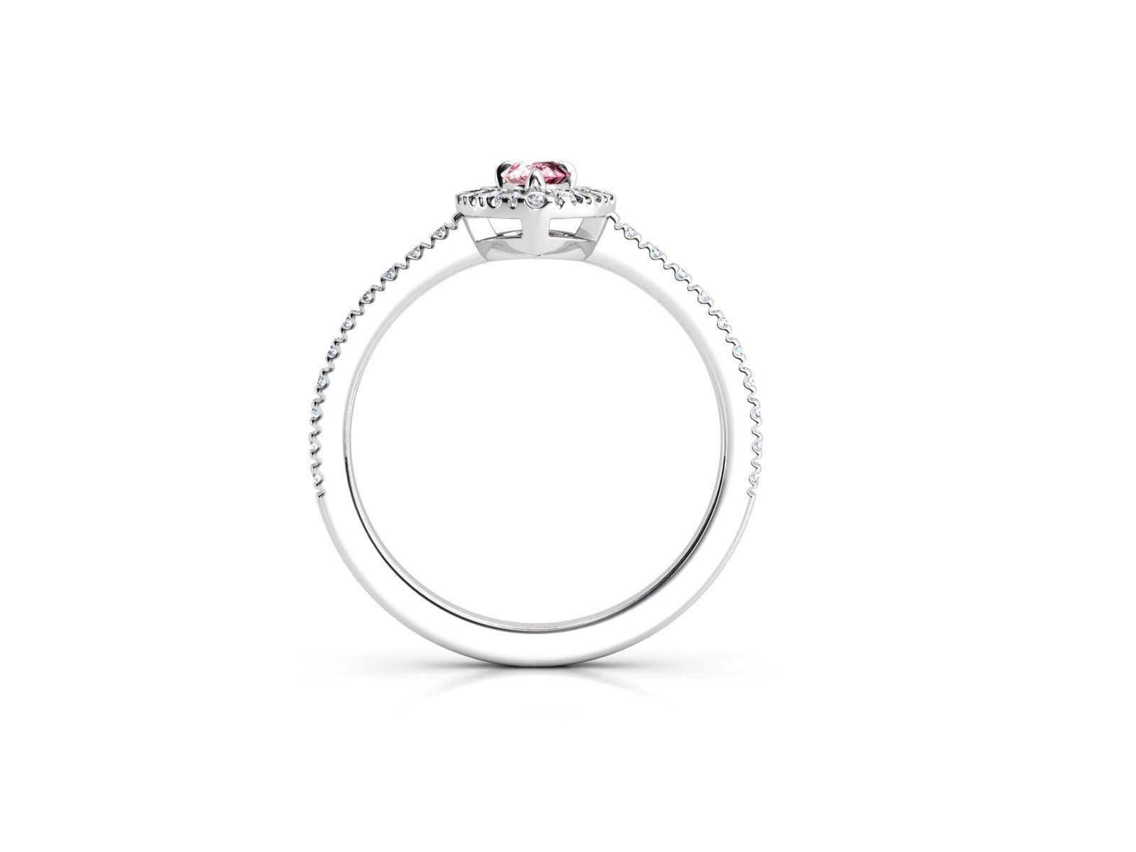 ZLR0136 pear cut sapphire and diamond ring 3D print model_1