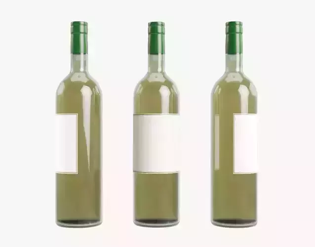 White wine bottle 3D model