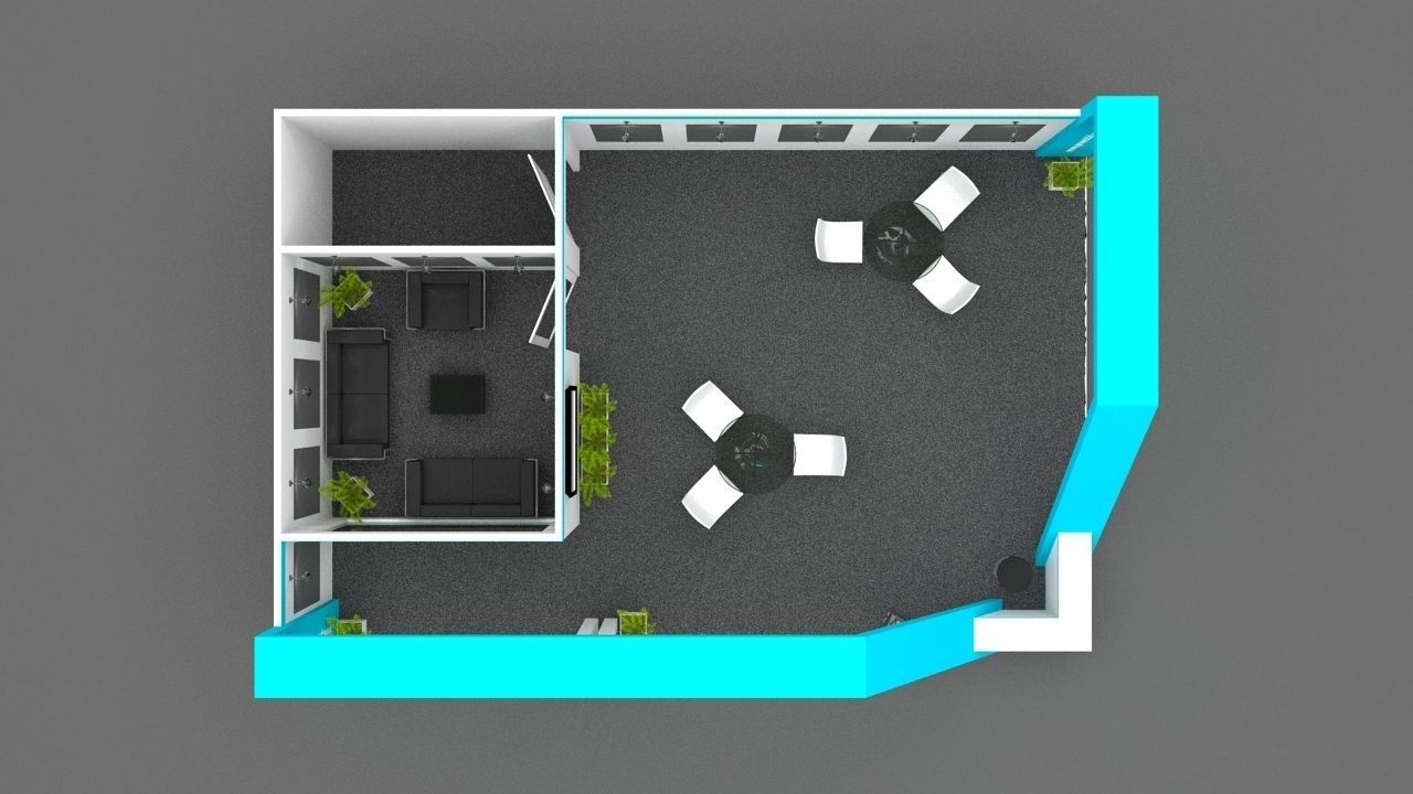 Exhibition stall 3d model 9x6 2 side open 3D model_4
