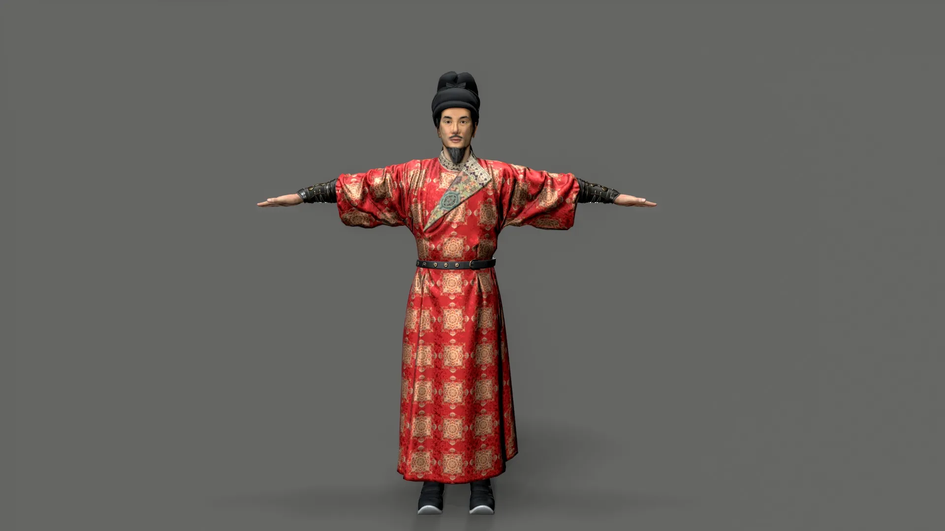 ancient Chinese warriar Low-poly 3D model