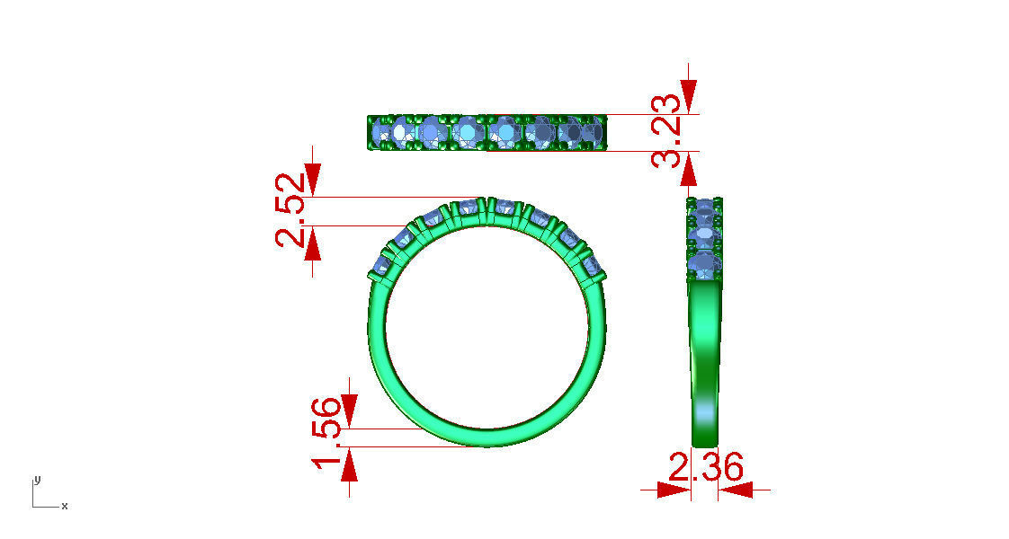 ZLR0129 diamond eternity ring gold 3D print model_3