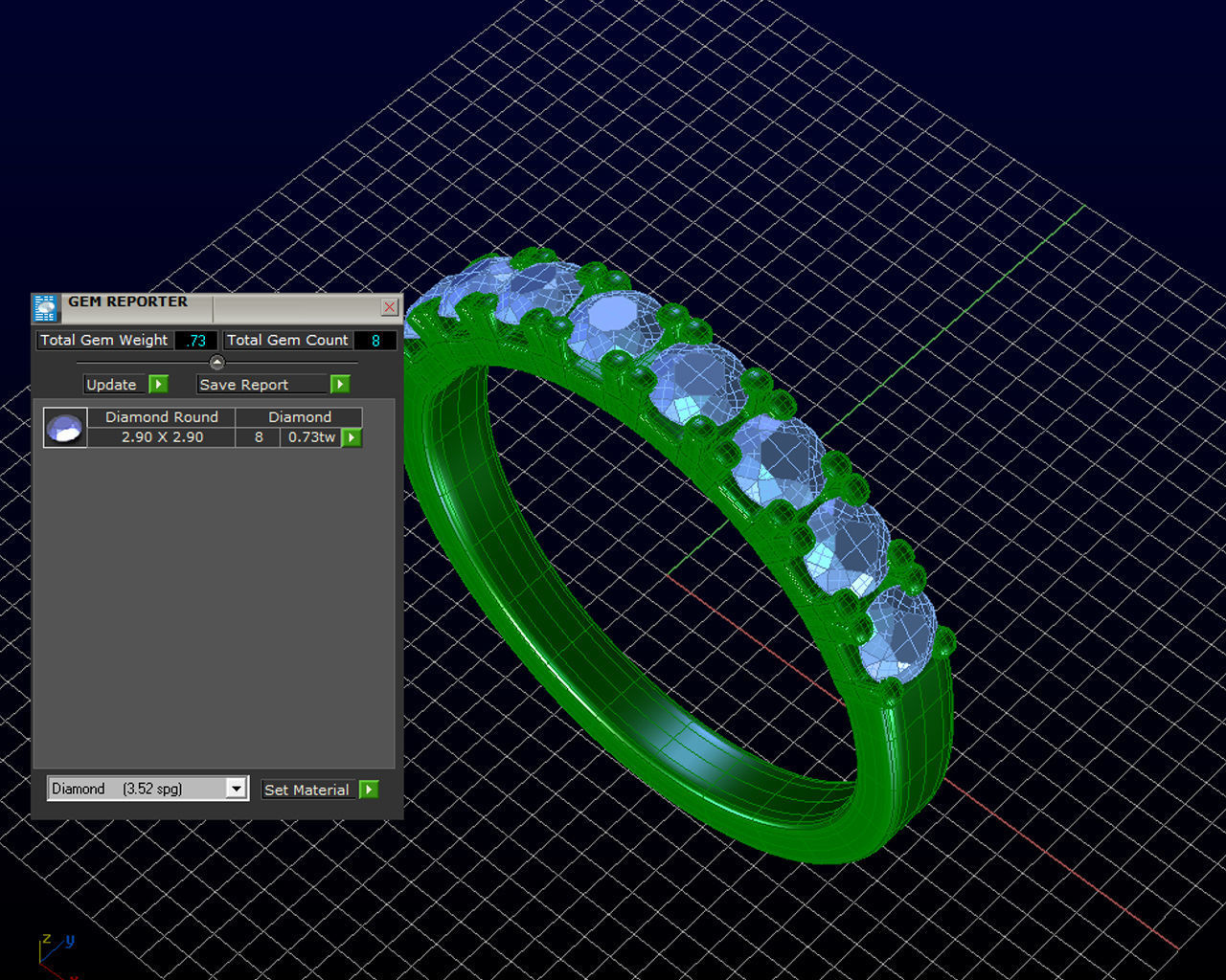ZLR0129 diamond eternity ring gold 3D print model_4