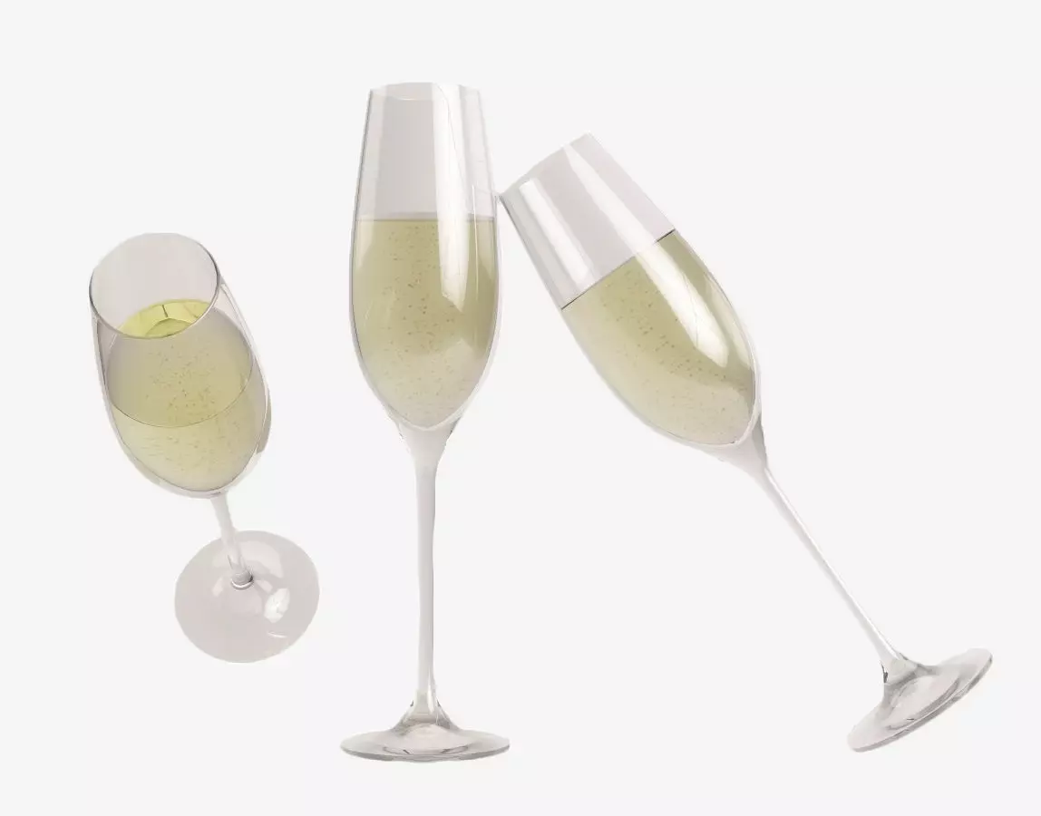 Champagne glass 3D model_0