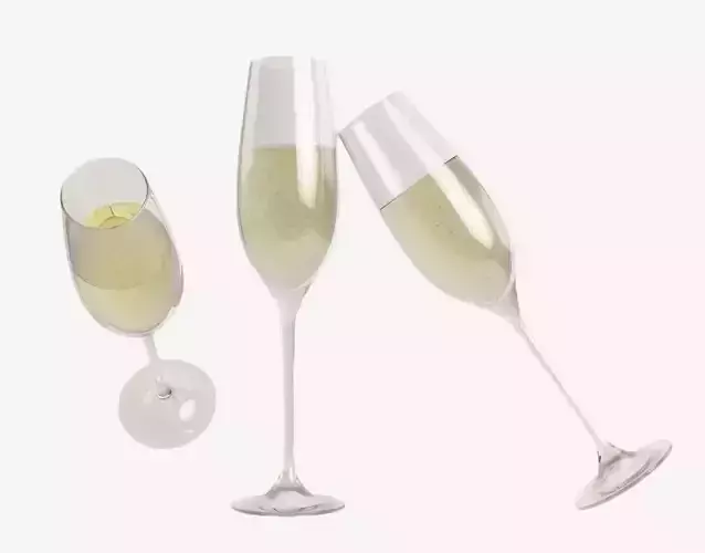Champagne glass 3D model