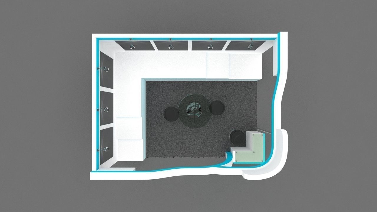 Exhibition stall 3d model 4x3 2 side open 3D model_2