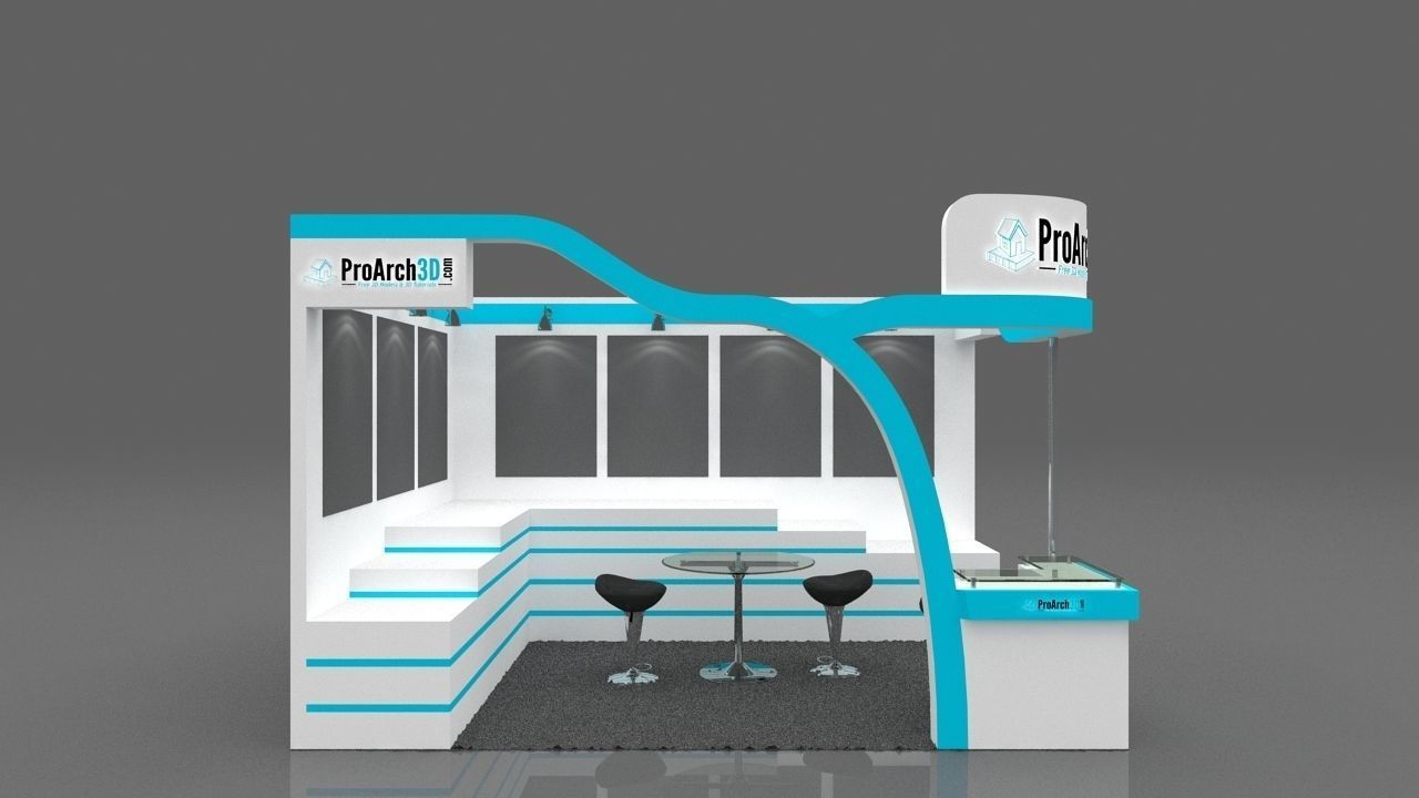 Exhibition stall 3d model 4x3 2 side open 3D model_3