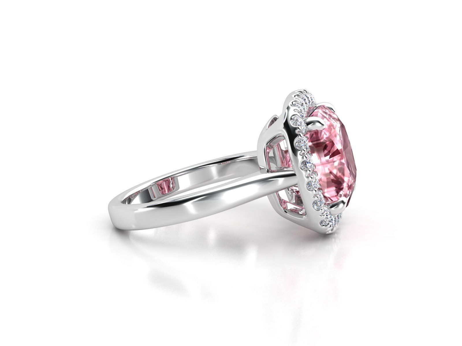 ZLR0128 sapphire and diamond ring 3D print model_1