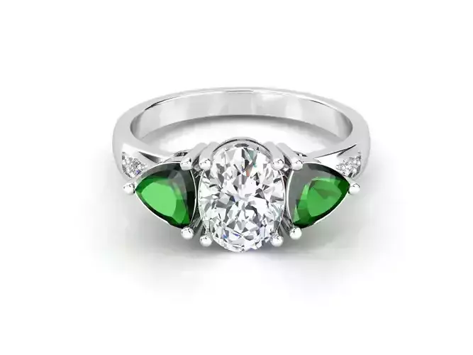 kengkod15 diamond and emerald engagement ring
