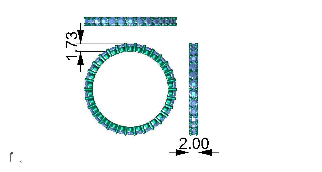 ZLR0127 diamond eternity band gold 3D print model_3