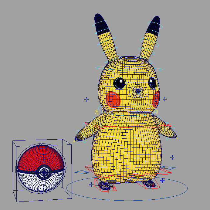 Pokemon Pikachu Low-poly 3D model_4