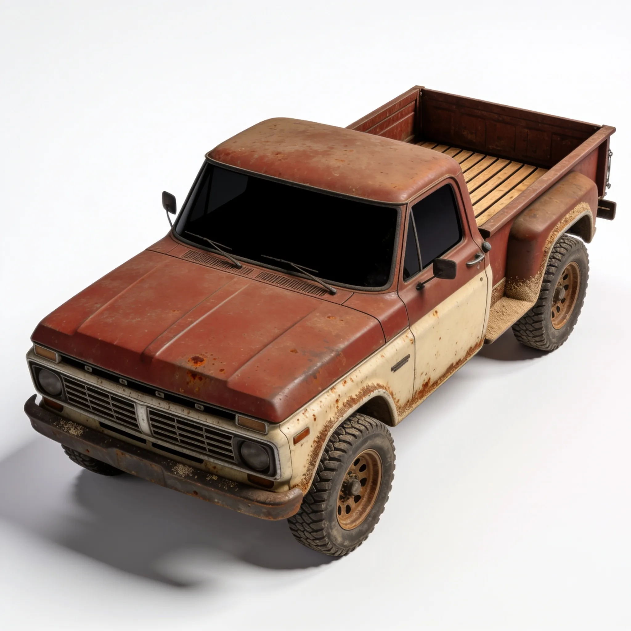 3D model Vintage Rusty Off-Road Pickup Truck 3D Model VR / AR / low ...