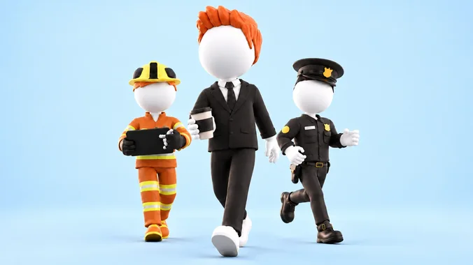 Stickz Male - Modular 3D Cartoon Stick Figures