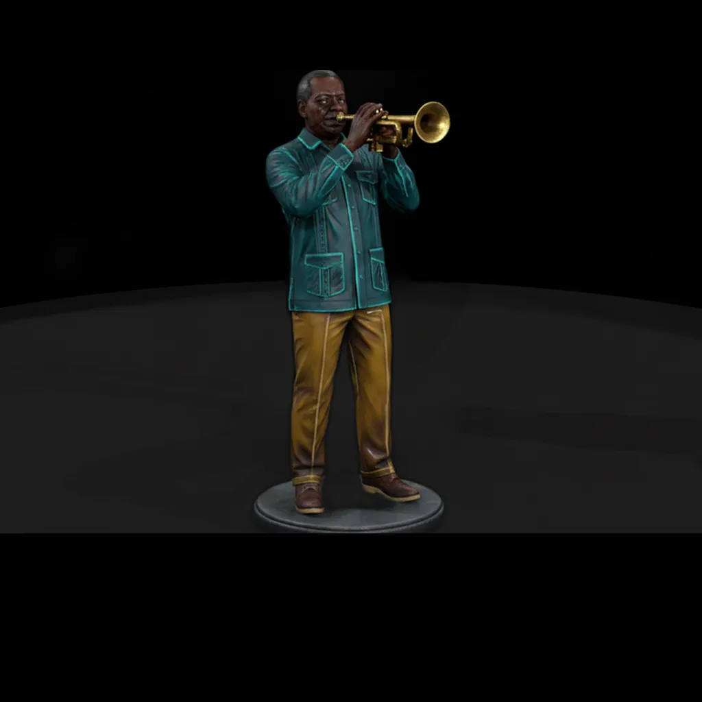 Standing Trumpet Player Salsa Band Bnd 144 3D print model