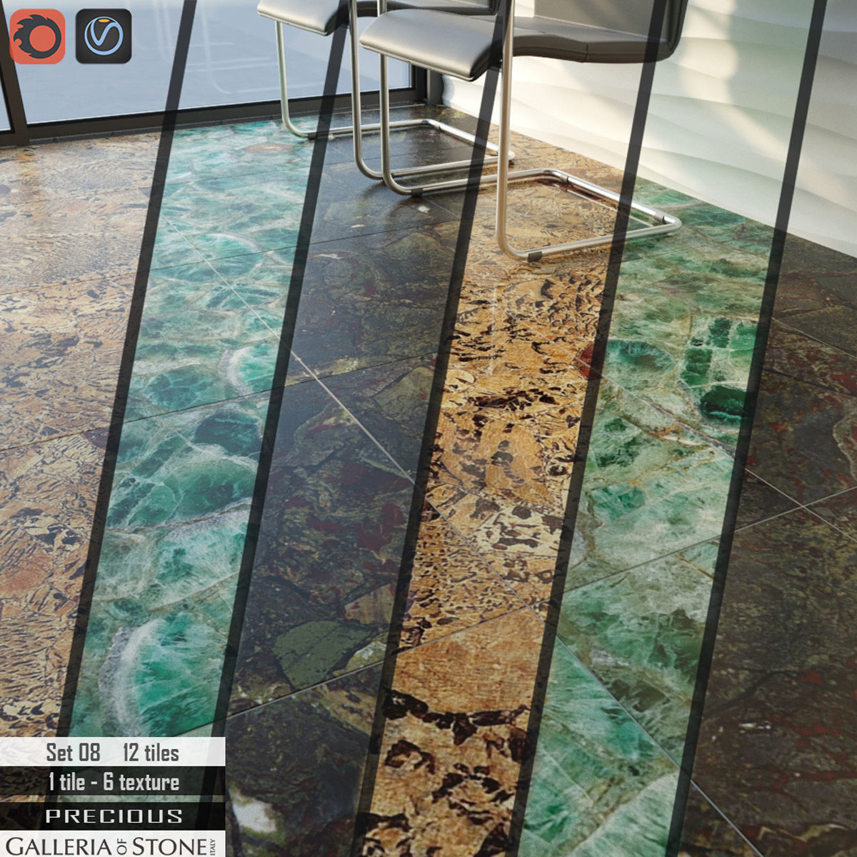 Galleria of Stone Italy Set 3D model_1