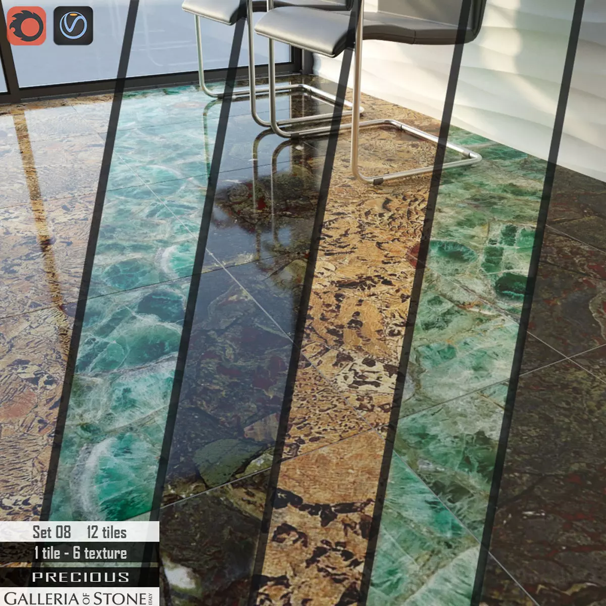 Galleria of Stone Italy Set 3D model_0