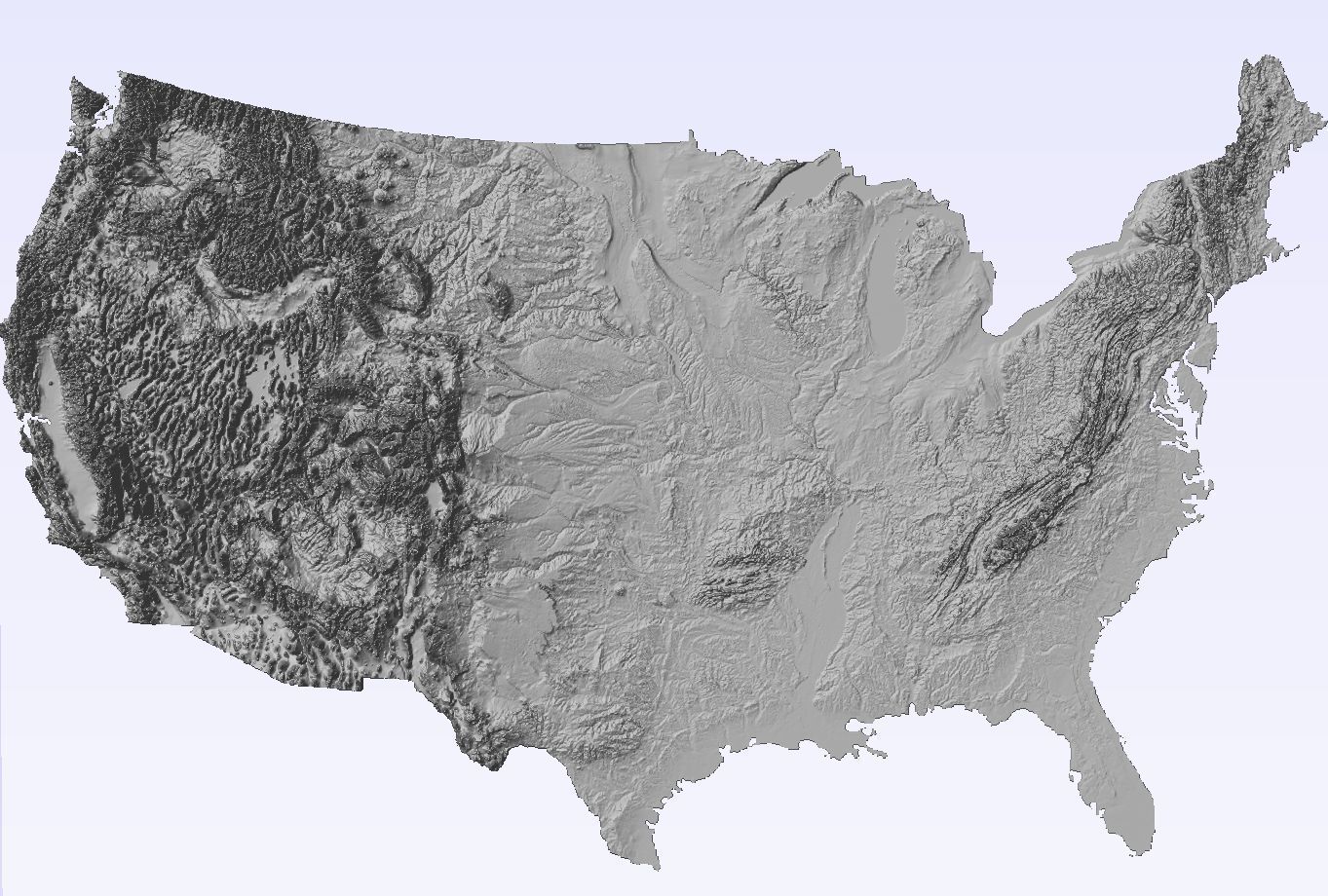 USA 3D terrain model  3D print model_2