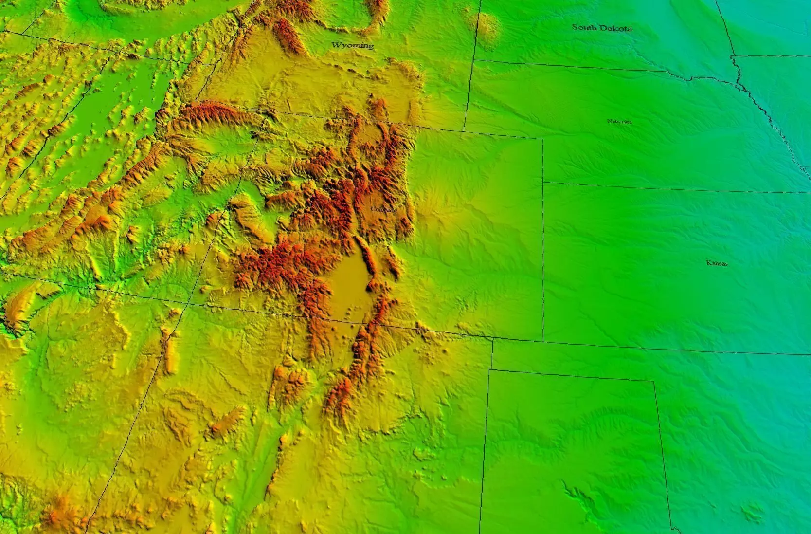 USA 3D terrain model  3D print model_0