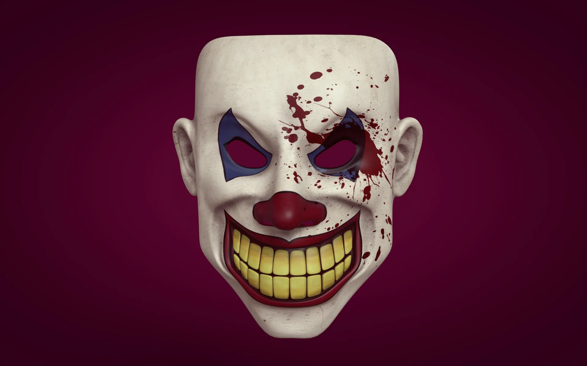 Characters - Mask -- Clown - Gangster - Theater - Halloween Low-poly 3D model