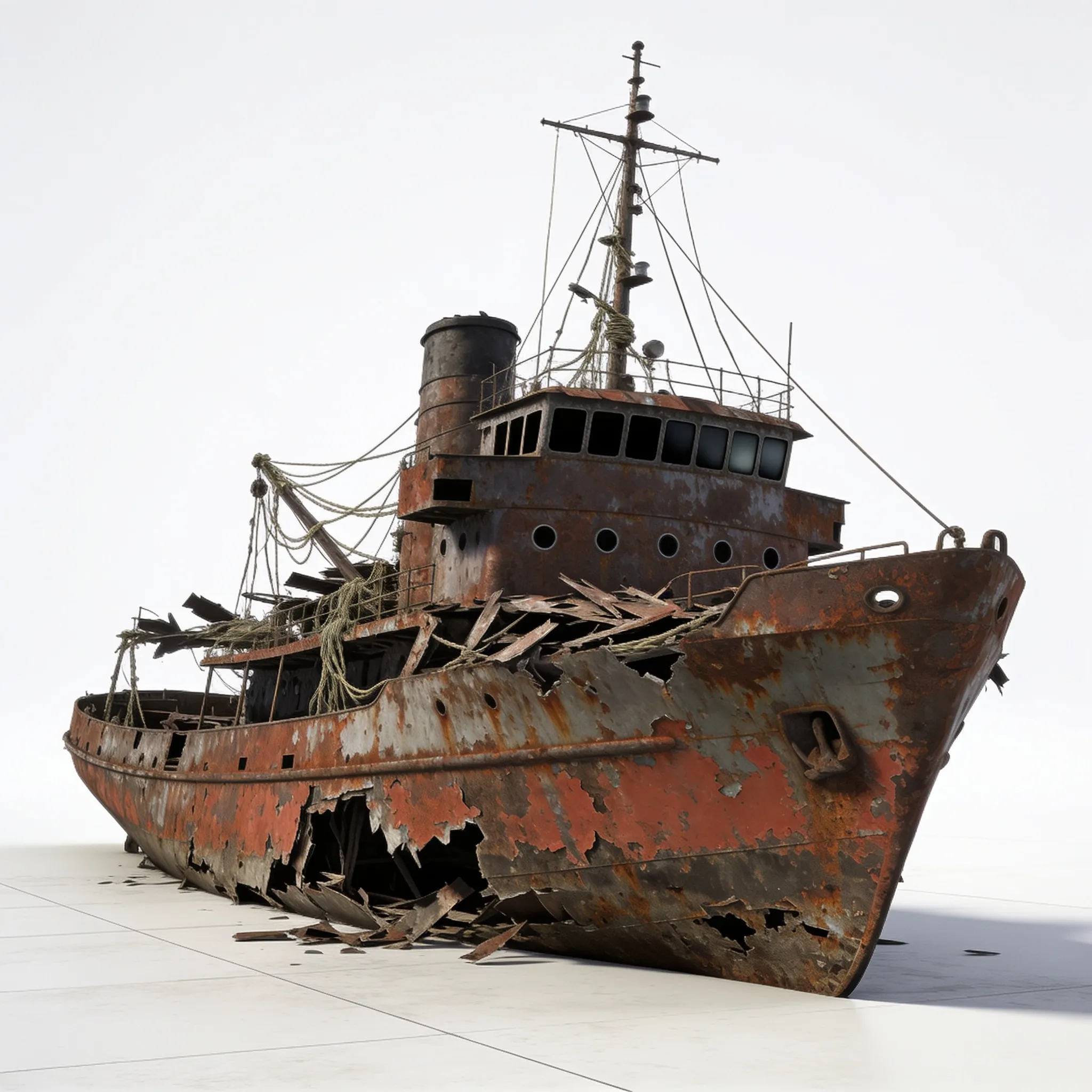 3D model Rusty Shipwreck Vessel 3D Model VR / AR / low-poly | CGTrader
