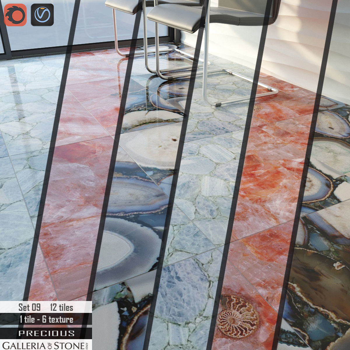 Galleria of Stone Italy Set 3D model_1