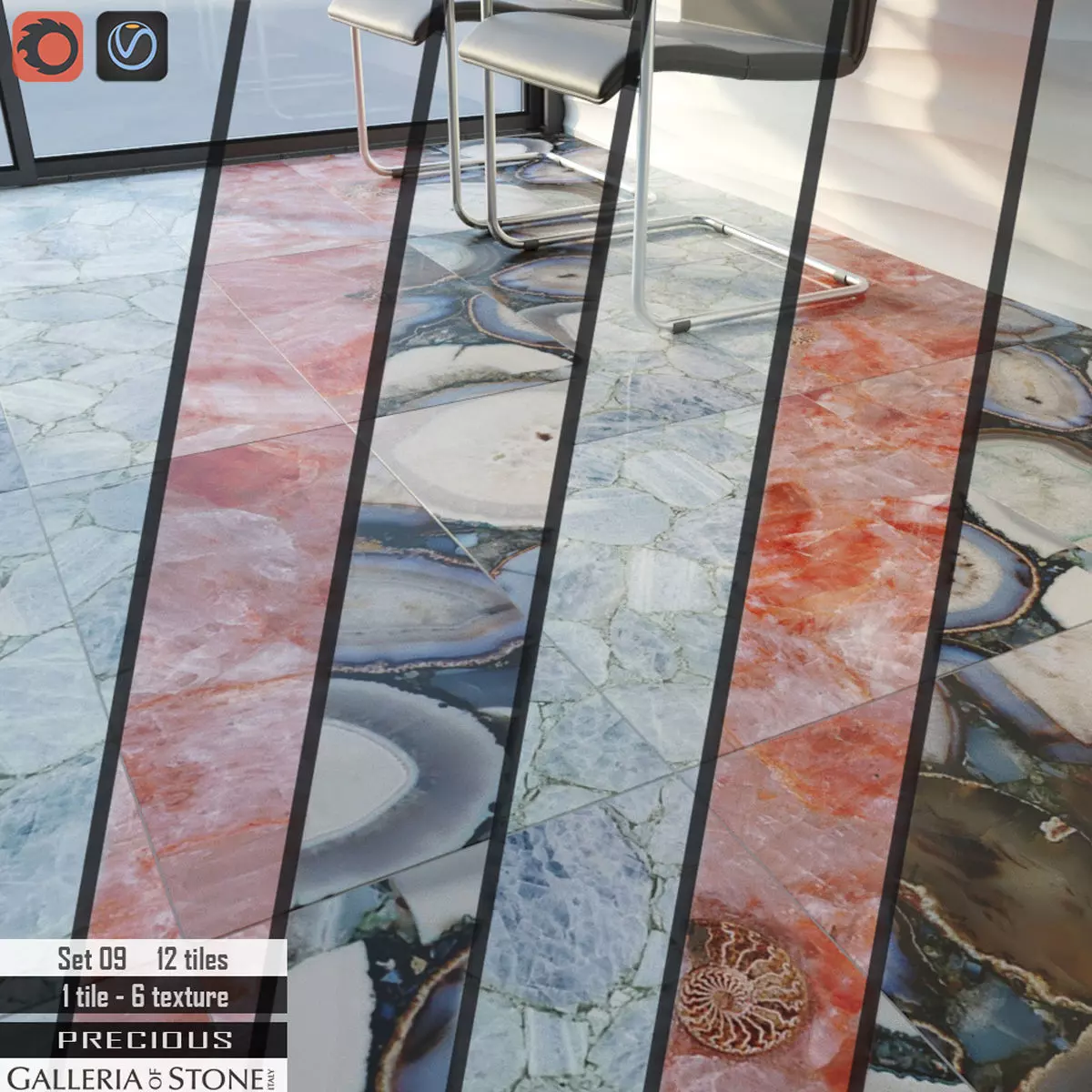 Galleria of Stone Italy Set 3D model_0