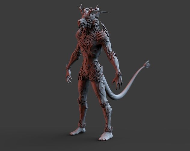 Fantasy Character Forest keeper full textured pre rigged Low-poly 3D model