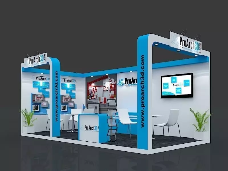 Exhibition stall 3d model 6x3 2 sides open 3D model_0