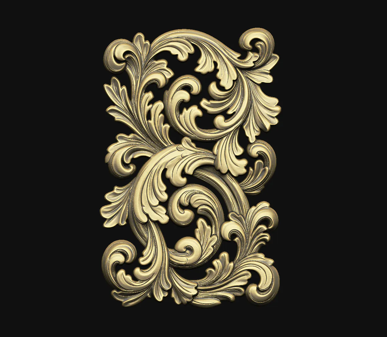 ornament acanthus baroque rococo carving woodcarving 3D print model