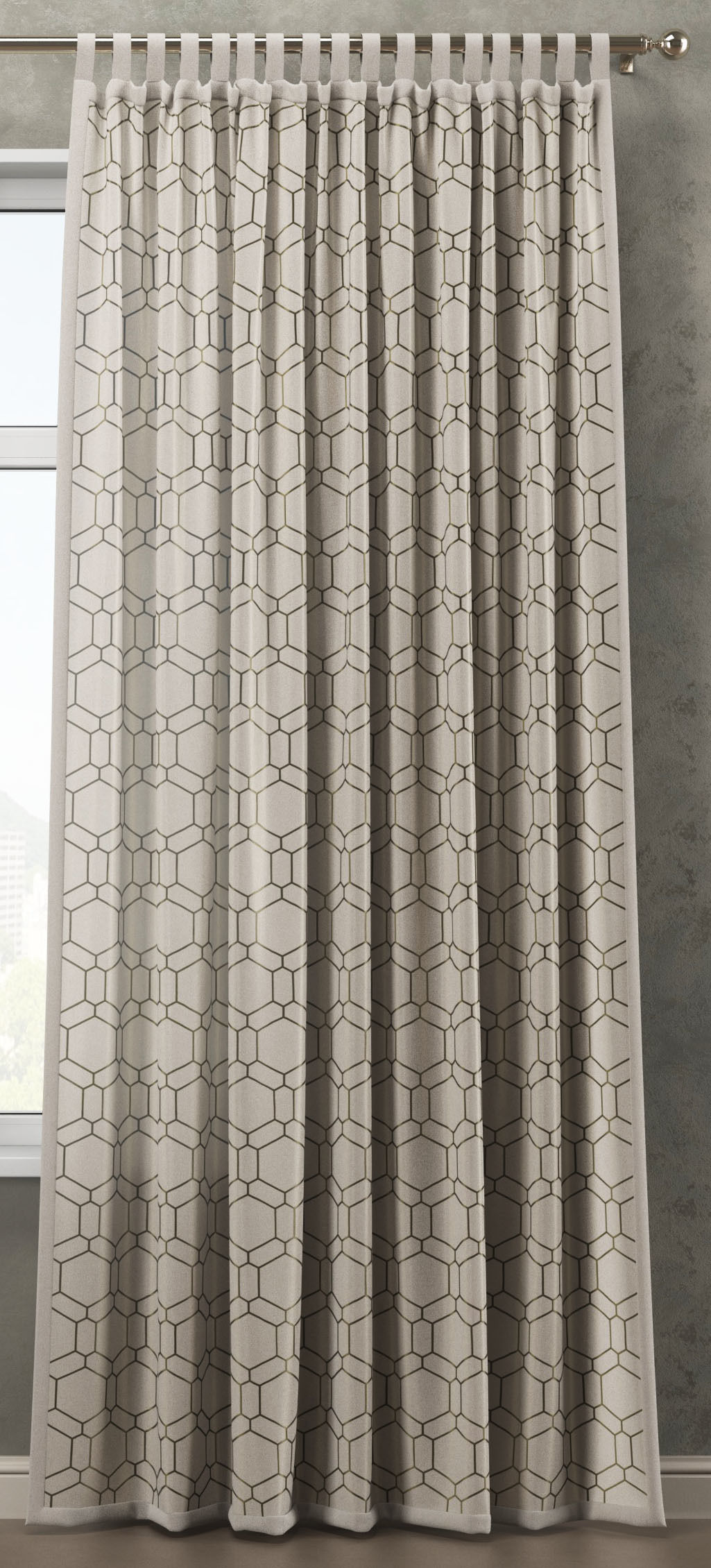 Curtains curtain with geometric pattern 3D model_1