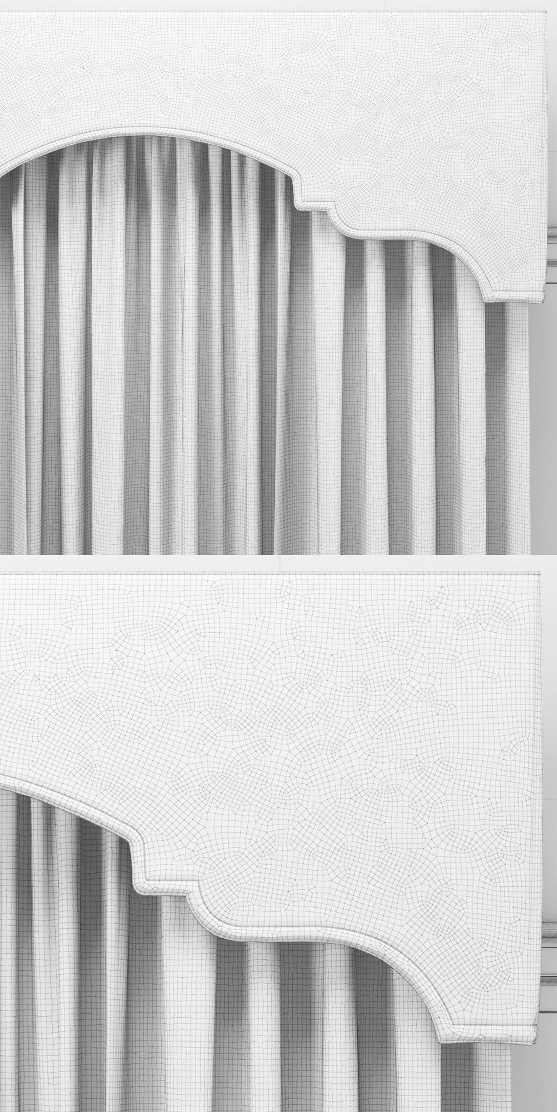 Curtains curtain with arched top 3D model_2