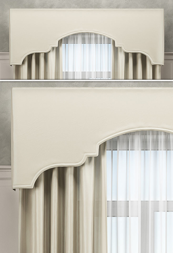 Curtains curtain with arched top 3D model_1