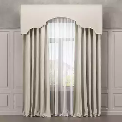 Curtains curtain with arched top 3D model